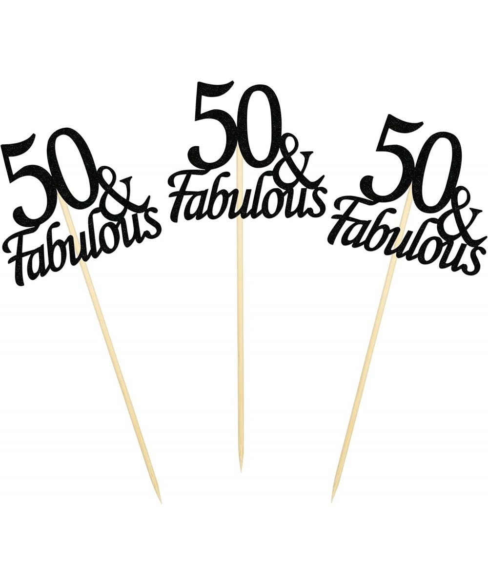 12PCS 50th Birthday Centerpiece Sticks Glitter Number 50 Table Centerpieces Fabulous Toppers for Anniversary Table and Party ...