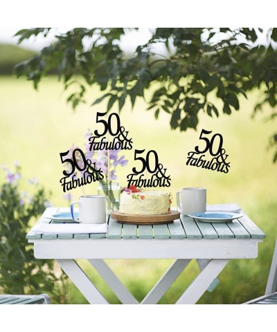 12PCS 50th Birthday Centerpiece Sticks Glitter Number 50 Table Centerpieces Fabulous Toppers for Anniversary Table and Party ...