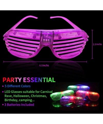 60 Pack LED Party Light Up Glasses 5 Colors Glow in the Dark Shutter Shades Party Favors for Adults Kids Thansgiving Carnival...