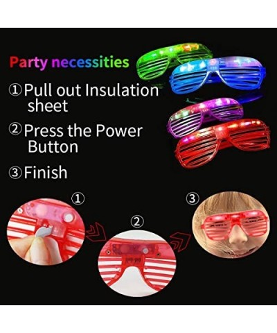 60 Pack LED Party Light Up Glasses 5 Colors Glow in the Dark Shutter Shades Party Favors for Adults Kids Thansgiving Carnival...