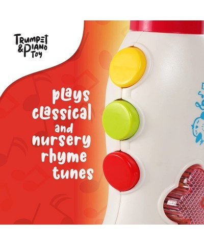 Baby Toddler Piano & Trumpet Musical Toy Set - Popular Childrens Songs Flashing Lights Chunky Buttons for Little Fingers On/O...