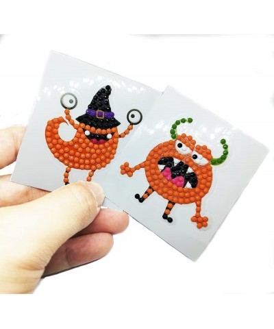 12Pcs Halloween Diamond Painting Stickers DIY Creative Diamond Art Sticker Miniature Gem Crafts Inlay for Beginners Paint-by-...