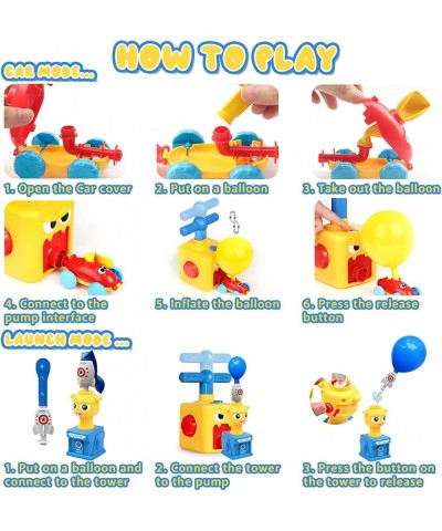 Balloon Launcher Car Toy Set 72 pcs Balloon Car Toy with Pump Balloon Toys for Kids Balloon Launcher Toy Balloon Powered Car ...