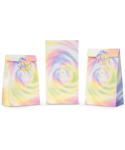 Tie Dye Gift Bags -Set of 24- Muted Tie Dye Goodie Bags and Stickers – Birthday Treat Bags Party Favor Bags for Kids Tie Dye ...