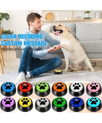 12 Packs Dog Talking Button Set for Communication Recordable Buttons Cat Sound Buttons 30 Seconds Voice Recording Buttons Pet...