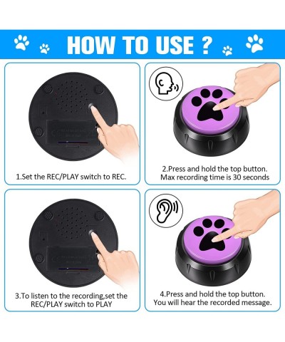 12 Packs Dog Talking Button Set for Communication Recordable Buttons Cat Sound Buttons 30 Seconds Voice Recording Buttons Pet...