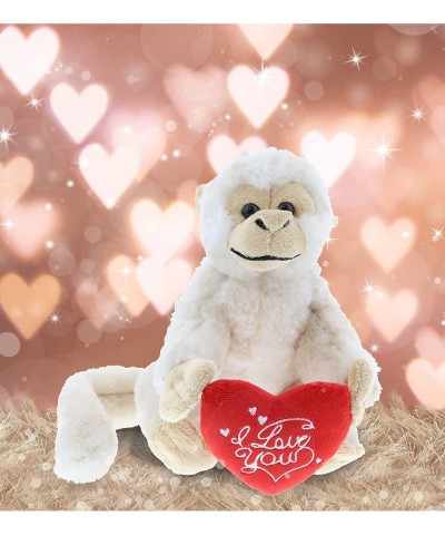 I Love You Plush White Squirrel Monkey - Cute Stuffed Animal with Heart and with Name Personalization for Valentines Annivers...