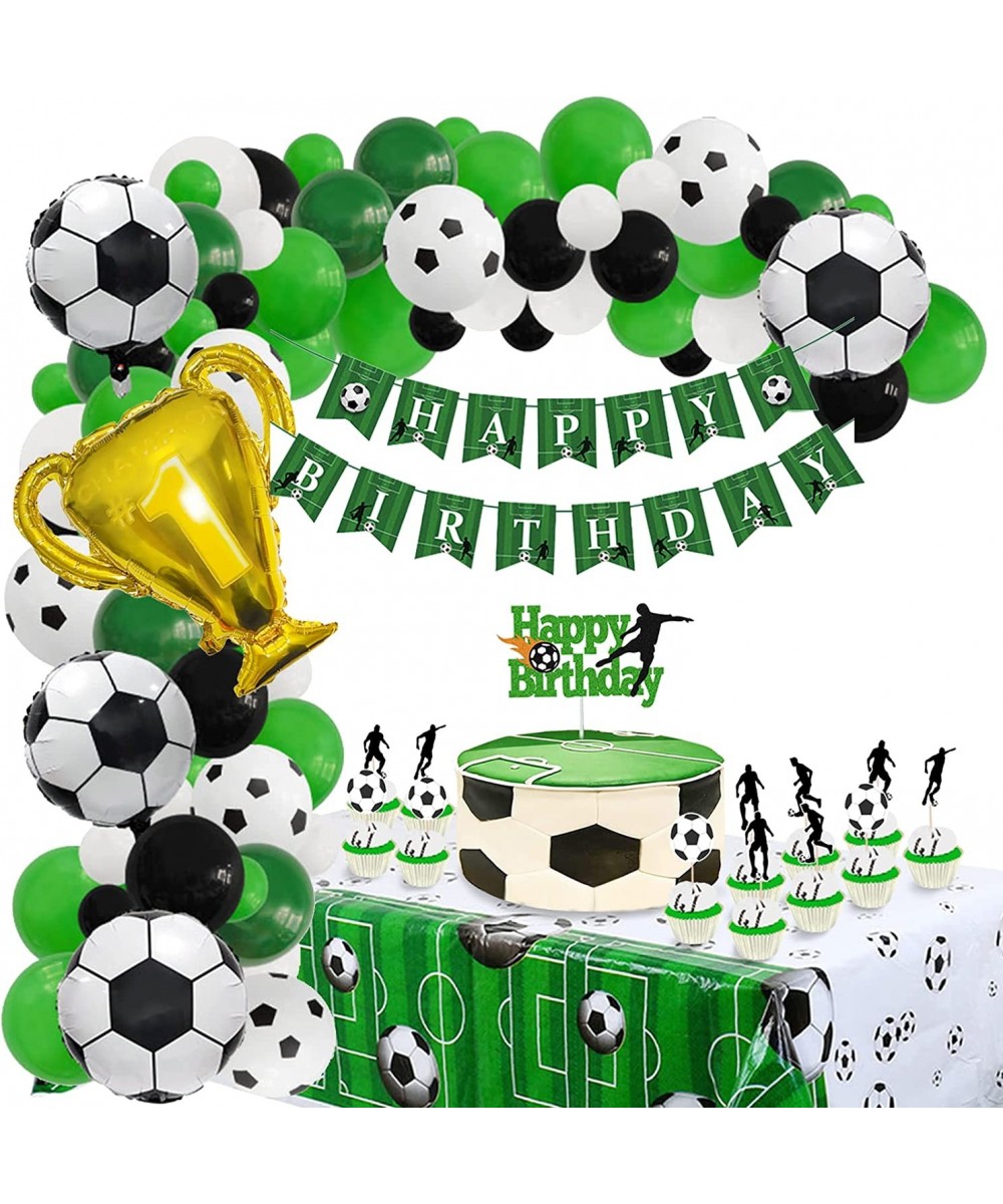 89 Pieces Soccer Birthday Party Decorations Supplies Including Happy Birthday Banner Tablecloth Soccer Balloons Cake Topper a...