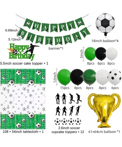 89 Pieces Soccer Birthday Party Decorations Supplies Including Happy Birthday Banner Tablecloth Soccer Balloons Cake Topper a...