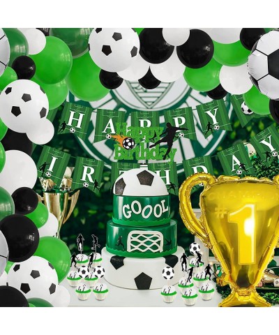 89 Pieces Soccer Birthday Party Decorations Supplies Including Happy Birthday Banner Tablecloth Soccer Balloons Cake Topper a...