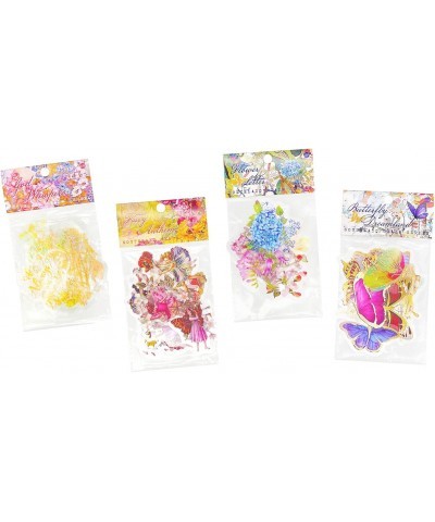 Fairy Gold foil Holographic Stickers Set(120 pieces with 4 Themes)-Resin Transparent Waterproof Stickers Butterfly Flower Vin...