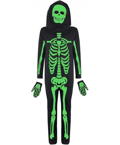 Kids Skeleton Costume Glow in The Dark Halloween Horror Jumpsuit for Boys&Girls $17.99 Kids' Costumes