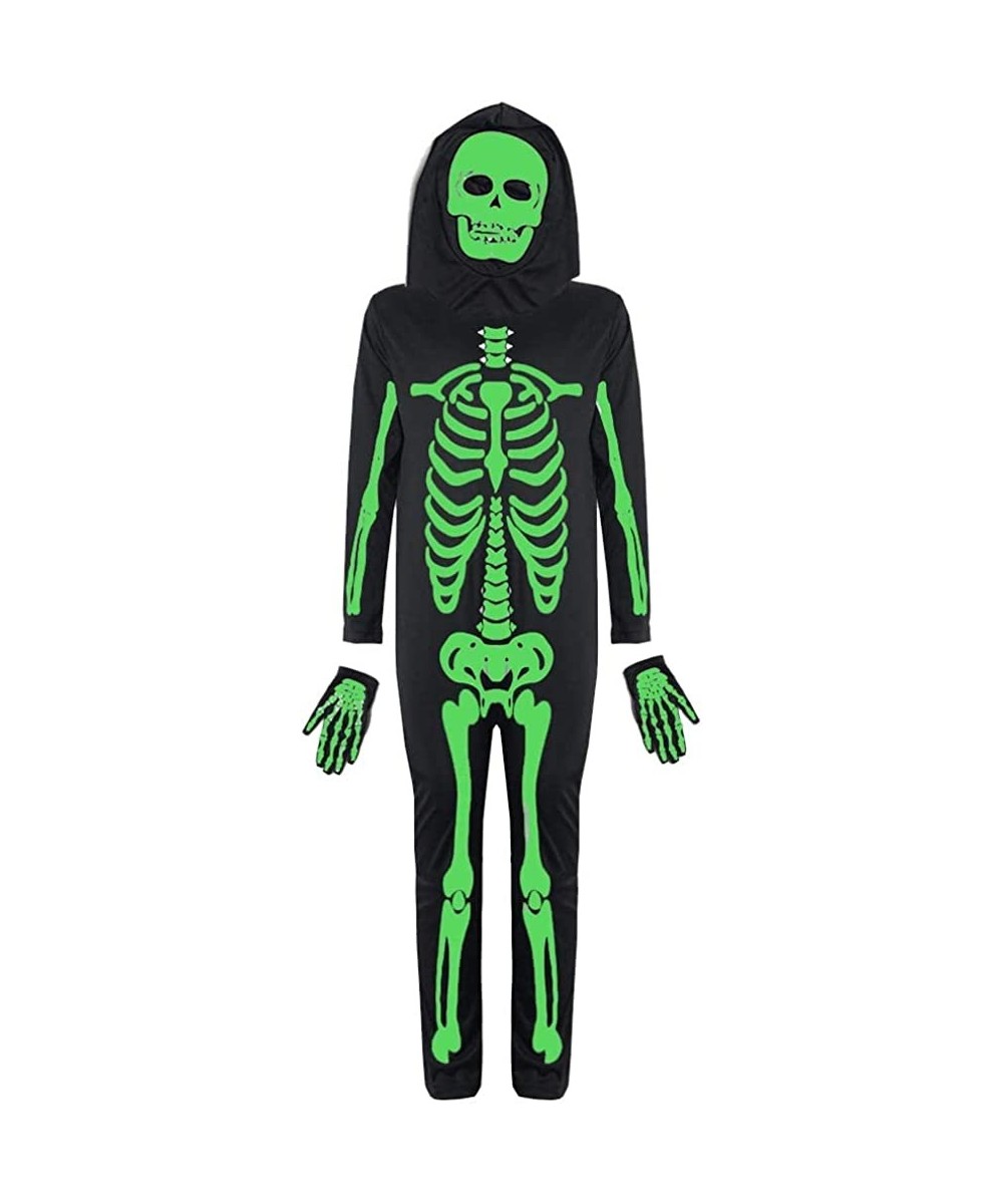 Kids Skeleton Costume Glow in The Dark Halloween Horror Jumpsuit for Boys&Girls $17.99 Kids' Costumes