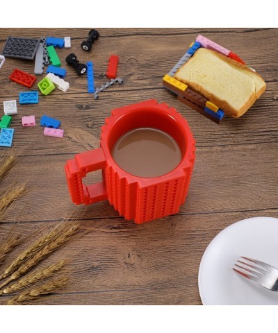 Build-on Brick Coffee Mugs Creative DIY Cup with Building Blocks Randomly Novelty Gifts for Kids Adults Birthday Xmas Red $24...