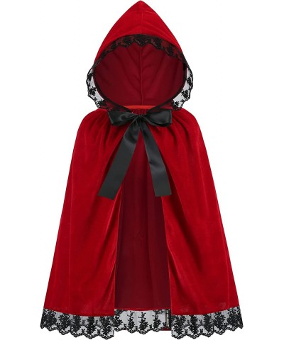 Girls Little Red Riding Hood Cloak Costume Kids Halloween Christmas Red Cape $27.51 Kids' Costumes