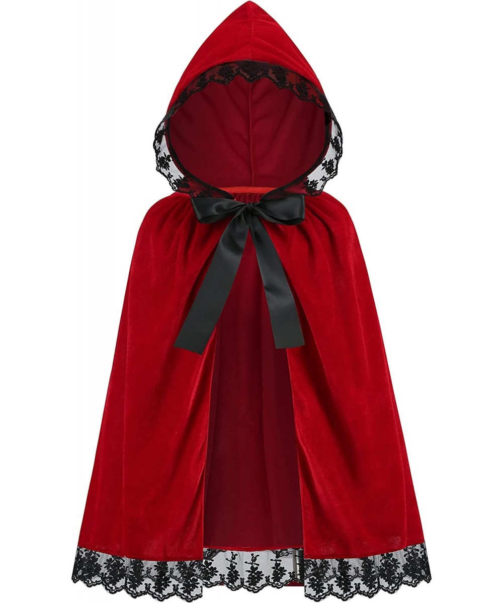 Girls Little Red Riding Hood Cloak Costume Kids Halloween Christmas Red Cape $27.51 Kids' Costumes