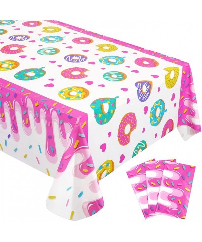 Donut Party Tablecovers 3 Pack Donut Grow up Party Supplies Decoration Tablecloth Dessert Time Party Supplies for Girls Birth...