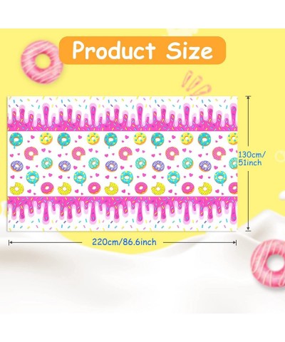 Donut Party Tablecovers 3 Pack Donut Grow up Party Supplies Decoration Tablecloth Dessert Time Party Supplies for Girls Birth...