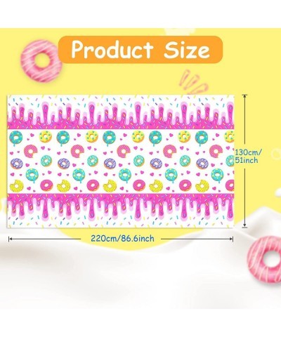 Donut Party Tablecovers 3 Pack Donut Grow up Party Supplies Decoration Tablecloth Dessert Time Party Supplies for Girls Birth...