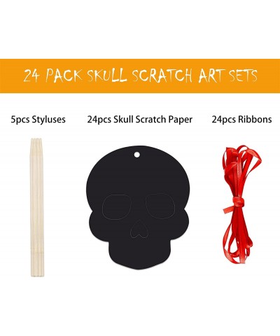 Halloween Scratch Art Crafts for Kids 24Pcs Magic Rainbow Scratch Paper Halloween Party Games for Kids Adults Halloween Ornam...