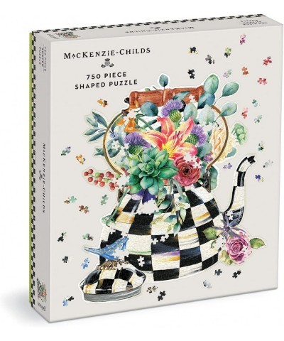 Mackenzie-Childs Blooming Kettle 750 Piece Shaped Puzzle from - Shaped Jigsaw Puzzle Featuring Original Artwork Thick and Stu...