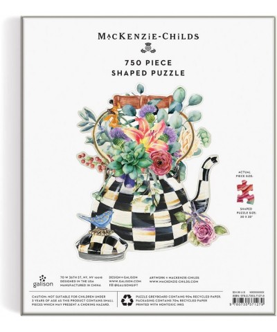 Mackenzie-Childs Blooming Kettle 750 Piece Shaped Puzzle from - Shaped Jigsaw Puzzle Featuring Original Artwork Thick and Stu...