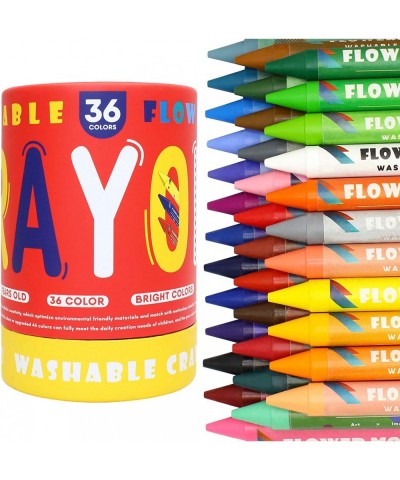 Large Crayons for Kids Ages 2-4 36 Colors Nontoxic Crayons for Toddlers Easy to Hold Washable Toddler Crayons Safe for Babies...