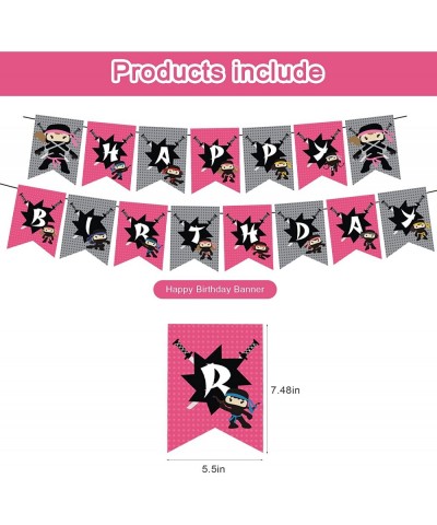 Ninja Girl Party Decorations Birthday Party Supplies For Ninja Girl Party Supplies Includes Banner - Cake Topper - 12 Cupcake...