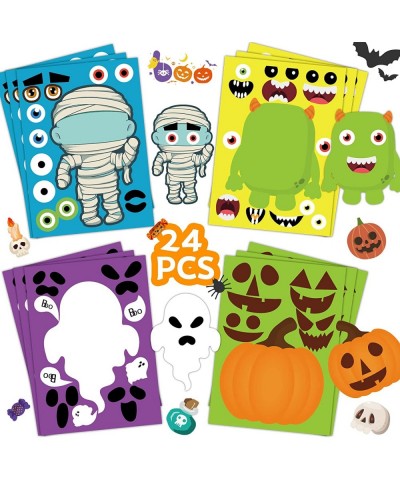 Halloween Stickers Halloween Party Games for Kids Make Your Own Jack-O-Lantern Make a Face Stickers DIY Halloween Party Activ...