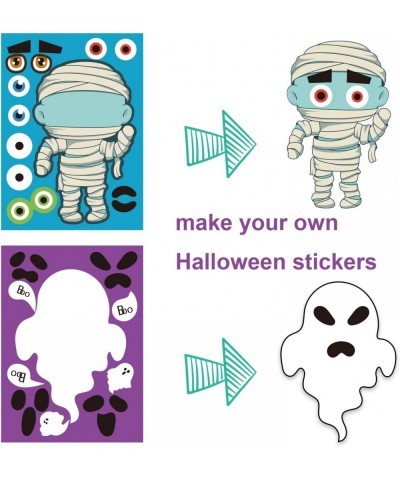 Halloween Stickers Halloween Party Games for Kids Make Your Own Jack-O-Lantern Make a Face Stickers DIY Halloween Party Activ...