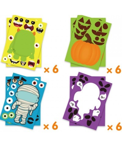 Halloween Stickers Halloween Party Games for Kids Make Your Own Jack-O-Lantern Make a Face Stickers DIY Halloween Party Activ...