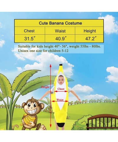 Banana Costume for Kids Boys Girls Toddler Cute Fruit Halloween Costume Outfit $24.52 Kids' Costumes