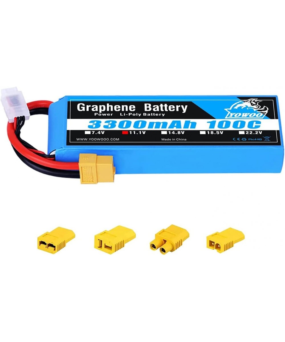 Yowoo Graphene Battery 11.1V 3300mAh 100C 3S Lipo Battery with XT60 Plug for Glider 3D Plane Park Flyers Vortex 400mm X-Sled ...