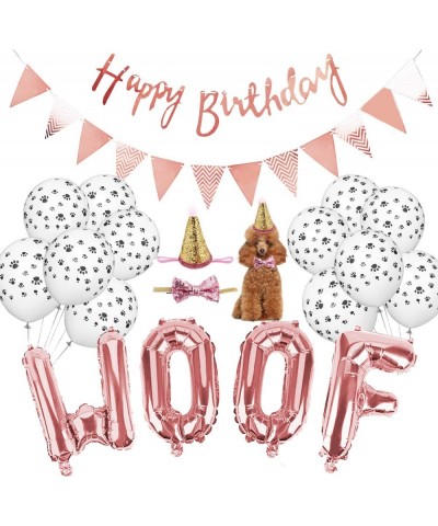 Dog Birthday Party Supplies WOOF Letter Balloons Paw Print Balloons Pet Birthday Hat Happy Birthday Banner for Dog Birthday P...