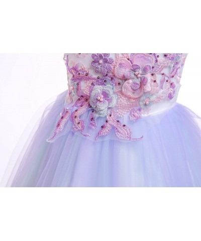 Christmas Girls Flower Dress Lace Rainbow Tulle 3D Embroidery Beading Princess Pageant Wedding Party Dresses $58.42 Kids' Cos...