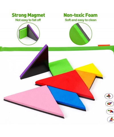 Travel Tangram Puzzle With 2 Set Magnetic Pattern Blocks Road Trip Games Educational Jigsaw Challenge Books For Kid Adult Bra...