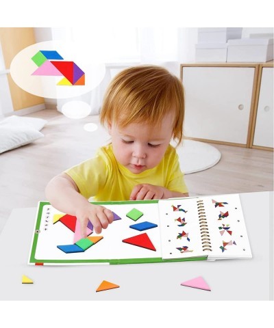 Travel Tangram Puzzle With 2 Set Magnetic Pattern Blocks Road Trip Games Educational Jigsaw Challenge Books For Kid Adult Bra...