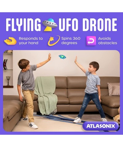 UFO Mini Hand Drone for Kids - Hand Controlled Motion Sensor Flying Toy with LED Lights for Indoor Play - Safe Shell Design -...