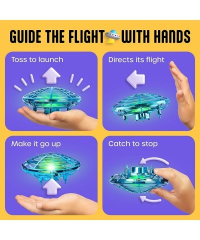 UFO Mini Hand Drone for Kids - Hand Controlled Motion Sensor Flying Toy with LED Lights for Indoor Play - Safe Shell Design -...