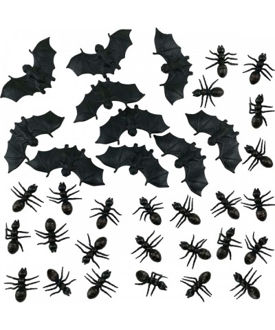 Realistic Plastic Bugs Prank Fake Insects 35Pcs Ants and Bats Scary Trick Joke Toys for Halloween Party Decoration April Fool...