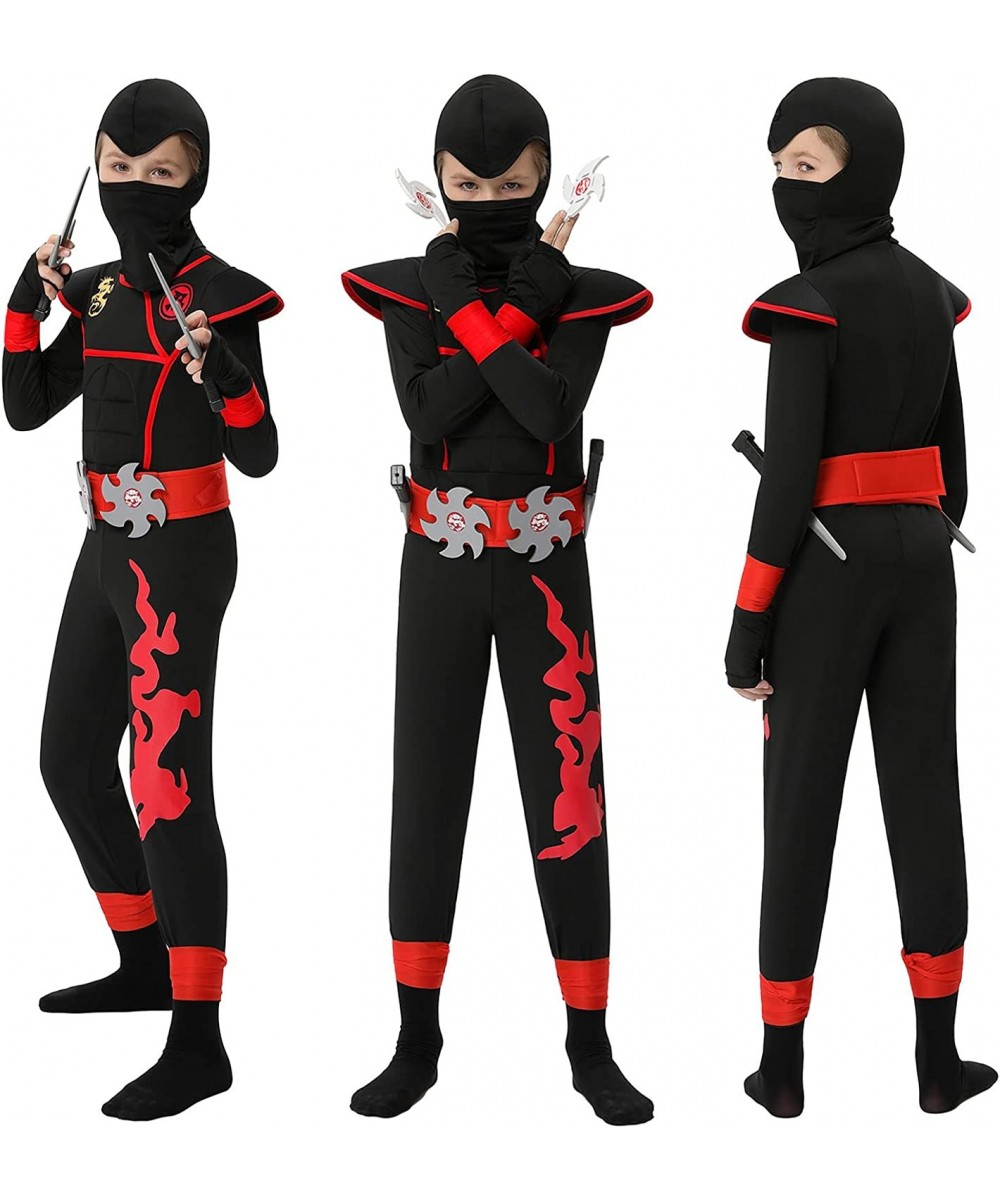 Boys Ninja Costume for Kids Halloween Dress Up Party Ninja Muscle Costume with Ninja Foam Accessories Toys $24.61 Kids' Costumes