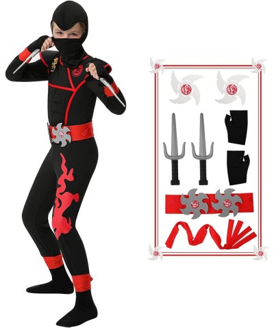 Boys Ninja Costume for Kids Halloween Dress Up Party Ninja Muscle Costume with Ninja Foam Accessories Toys $24.61 Kids' Costumes