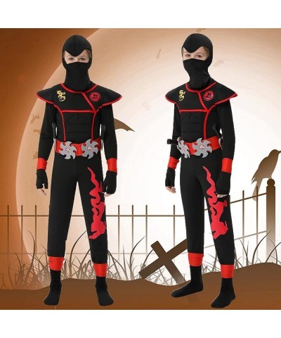 Boys Ninja Costume for Kids Halloween Dress Up Party Ninja Muscle Costume with Ninja Foam Accessories Toys $24.61 Kids' Costumes