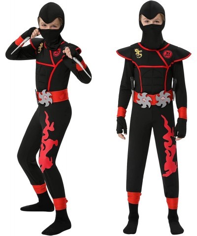 Boys Ninja Costume for Kids Halloween Dress Up Party Ninja Muscle Costume with Ninja Foam Accessories Toys $24.61 Kids' Costumes