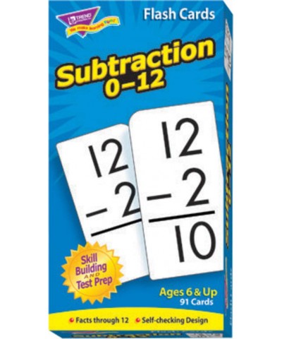 TREND ENTERPRISES: Subtraction 0-12 Skill Drill Flash Cards Great for Skill Building and Test Prep Self-Checking Design 91 Ca...