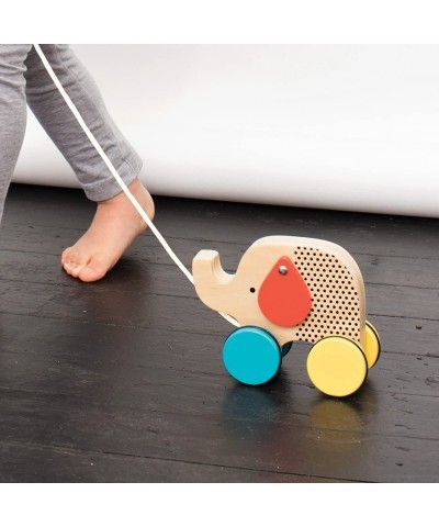 Jumping Jumbo Elephant Wooden Pull Toy – Cute Wooden Rolling Toy Ideal for Ages 18+ Months – Active Toy Encourages Walking Ma...