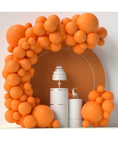 100 Pack Orange Balloons Different Sizes 18/12/10/5 Inch Party Balloon Kit Chrome Round Helium Matte Orange Balloons for Wedd...