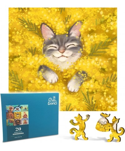 Wooden Jigsaw Puzzles for Adults | Cat Puzzles | Uniquely Animal Shaped Jigsaw Puzzle | Puzzle Gift for Adults Kids Elderly |...