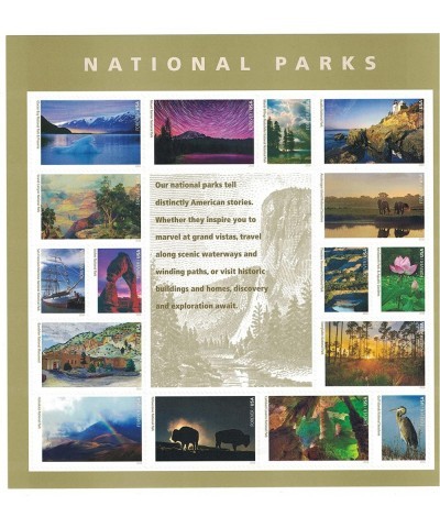 National Parks Forever Stamps Sheet of 16 Postage Stamps 2016 $55.33 Collectibles Display & Storage