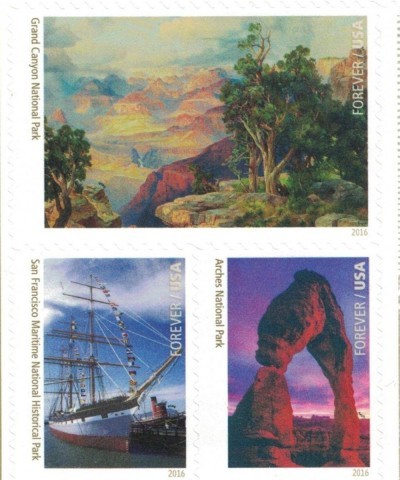 National Parks Forever Stamps Sheet of 16 Postage Stamps 2016 $55.33 Collectibles Display & Storage